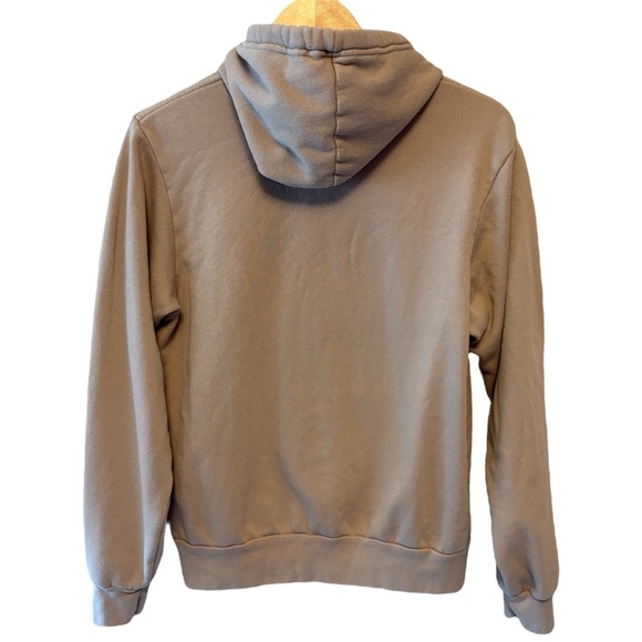 SK Tan Soft Hooded Sweatshirt with Black emojis, Womens size Medium - Picture 4 of 4